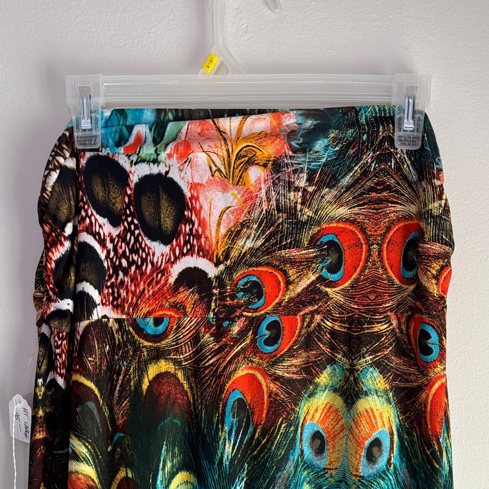 Emerald Strapless Multicolor Maxi Dress or Skirt Peacock Pattern - Picture 5 of 5